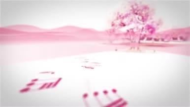 粉色浪漫舞者音符环绕AE模板视频的预览图